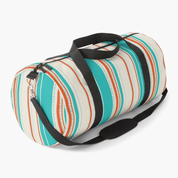 Item preview, Retro Teal & Orange Stripes Pattern with Dashed Lines – Modern Geometric Vintage Style designed and sold by WildHugeDot.