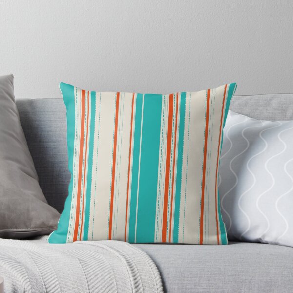 Item preview, Retro Teal & Orange Stripes Pattern with Dashed Lines – Modern Geometric Vintage Style designed and sold by WildHugeDot.