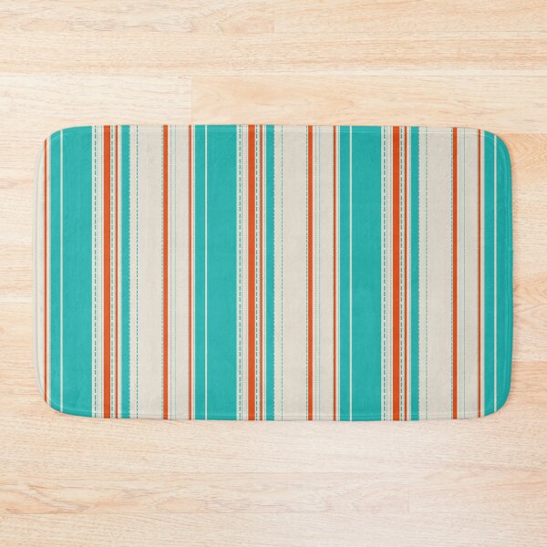 Item preview, Retro Teal & Orange Stripes Pattern with Dashed Lines – Modern Geometric Vintage Style designed and sold by WildHugeDot.