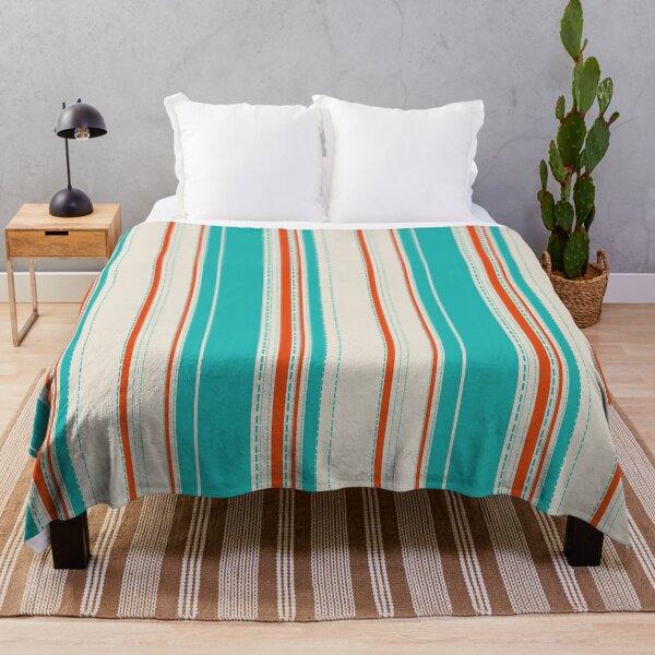 Item preview, Retro Teal & Orange Stripes Pattern with Dashed Lines – Modern Geometric Vintage Style designed and sold by WildHugeDot.