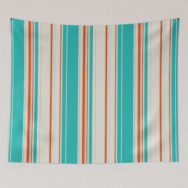 Item preview, Retro Teal & Orange Stripes Pattern with Dashed Lines – Modern Geometric Vintage Style designed and sold by WildHugeDot.