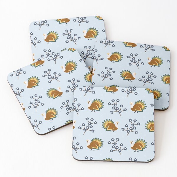 Item preview, Turkeys on blue designed and sold by reneesillus.