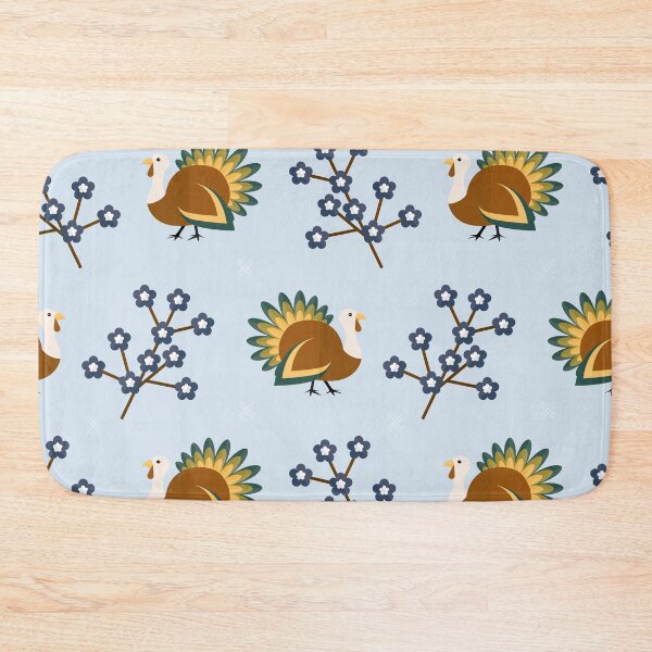 Item preview, Turkeys on blue designed and sold by reneesillus.