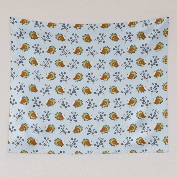 Item preview, Turkeys on blue designed and sold by reneesillus.