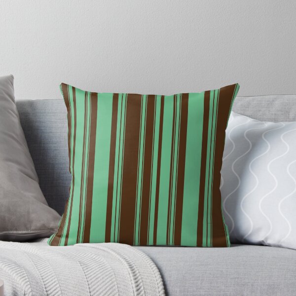 Item preview, Green & Brown Vertical Stripes Pattern – Earthy Retro Minimalist Natural Design designed and sold by WildHugeDot.