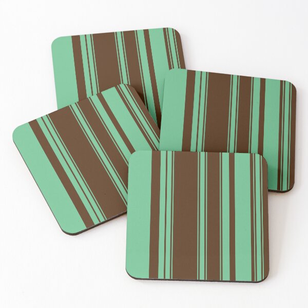 Item preview, Green & Brown Vertical Stripes Pattern – Earthy Retro Minimalist Natural Design designed and sold by WildHugeDot.