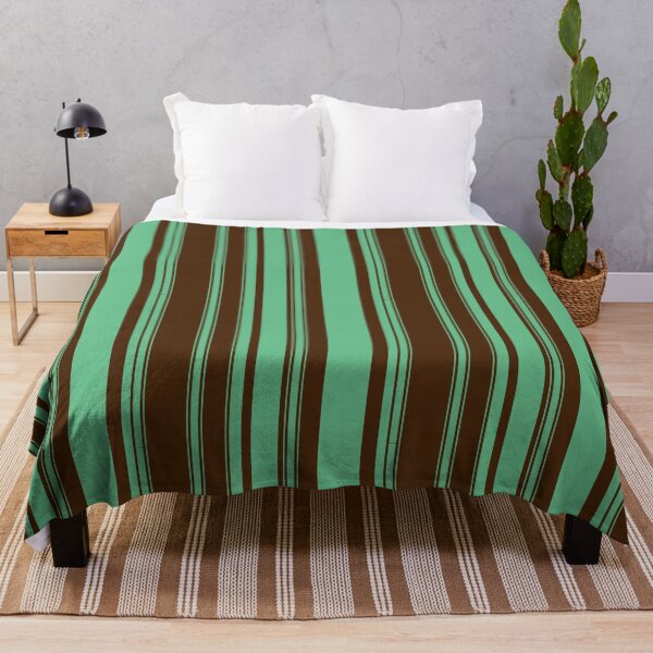 Item preview, Green & Brown Vertical Stripes Pattern – Earthy Retro Minimalist Natural Design designed and sold by WildHugeDot.