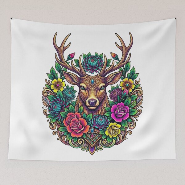 Item preview, Deer face art designed and sold by PP&RAINBOW SHOP.