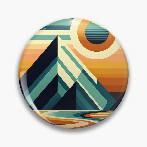 Item preview, Geometric Mountain Sunset Landscape designed and sold by InkSmithery.