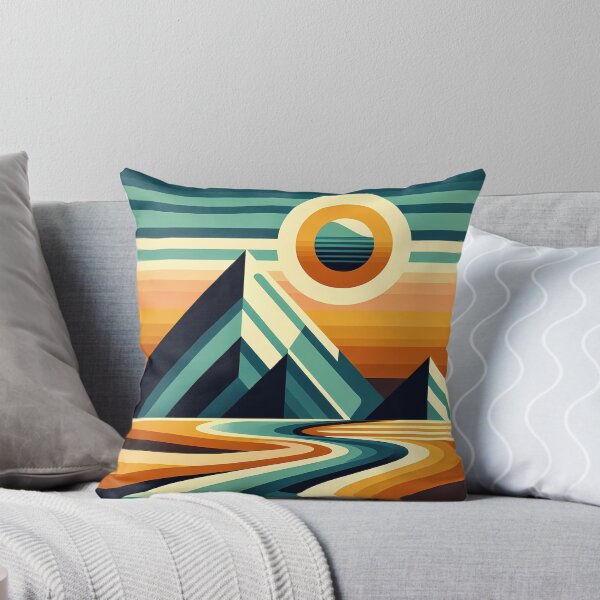 Item preview, Geometric Mountain Sunset Landscape designed and sold by InkSmithery.