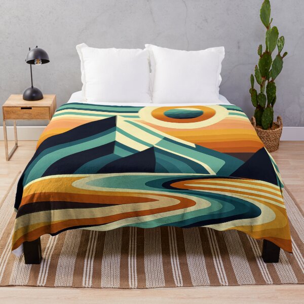 Item preview, Geometric Mountain Sunset Landscape designed and sold by InkSmithery.