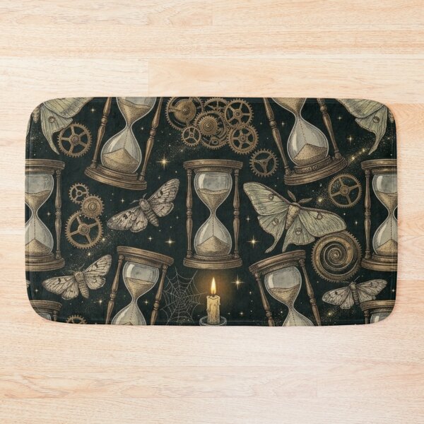 Item preview, Vintage Hourglass & Moth Wings Dark Academia Steampunk Pattern designed and sold by InnerwayStudio.