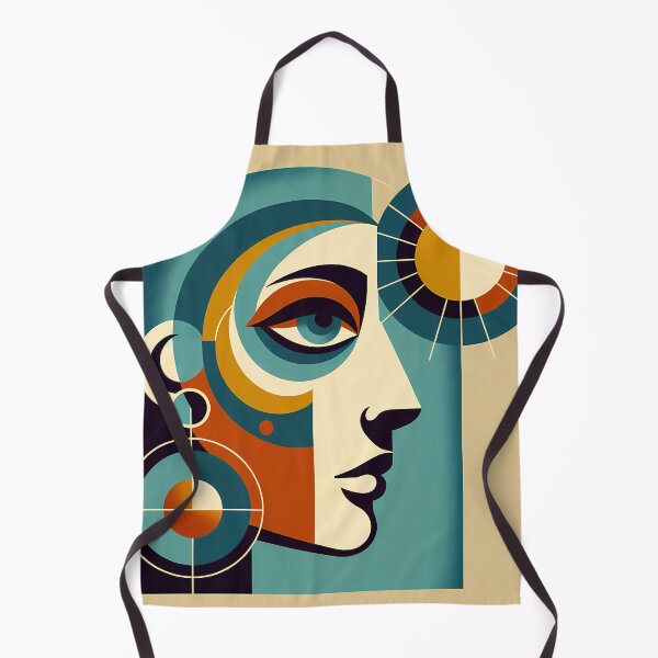 Item preview, Geometric Abstract Face with Sun Motif designed and sold by InkSmithery.