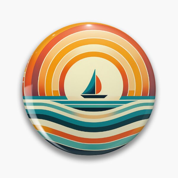 Item preview, Geometric Sailboat Sunset Colour Blocks designed and sold by InkSmithery.