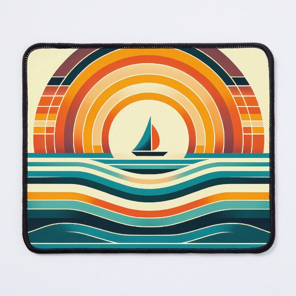 Item preview, Geometric Sailboat Sunset Colour Blocks designed and sold by InkSmithery.