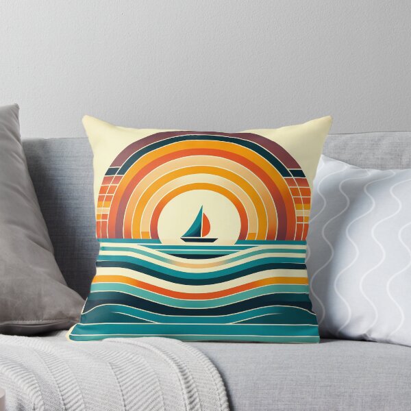 Item preview, Geometric Sailboat Sunset Colour Blocks designed and sold by InkSmithery.