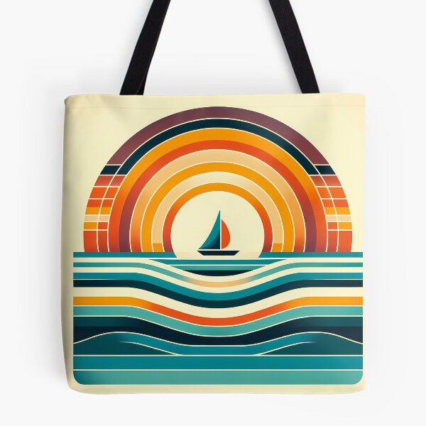Item preview, Geometric Sailboat Sunset Colour Blocks designed and sold by InkSmithery.