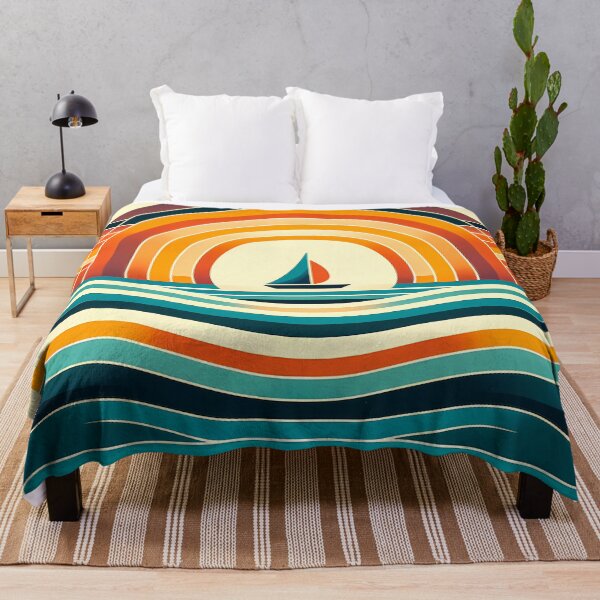 Item preview, Geometric Sailboat Sunset Colour Blocks designed and sold by InkSmithery.