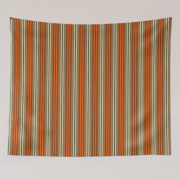 Item preview, Retro Orange & Brown Stripes Pattern with Checkered Detail – Vintage 70s Bold Graphic Design designed and sold by WildHugeDot.