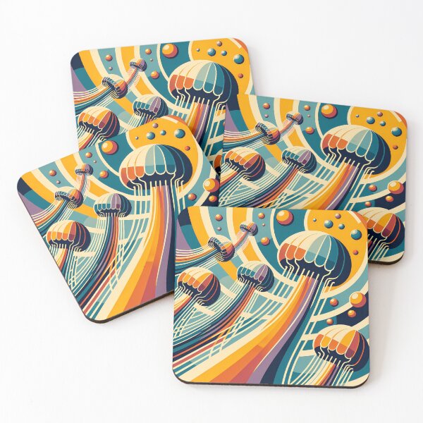 Item preview, Retro Jellyfish Gradient Waves designed and sold by InkSmithery.