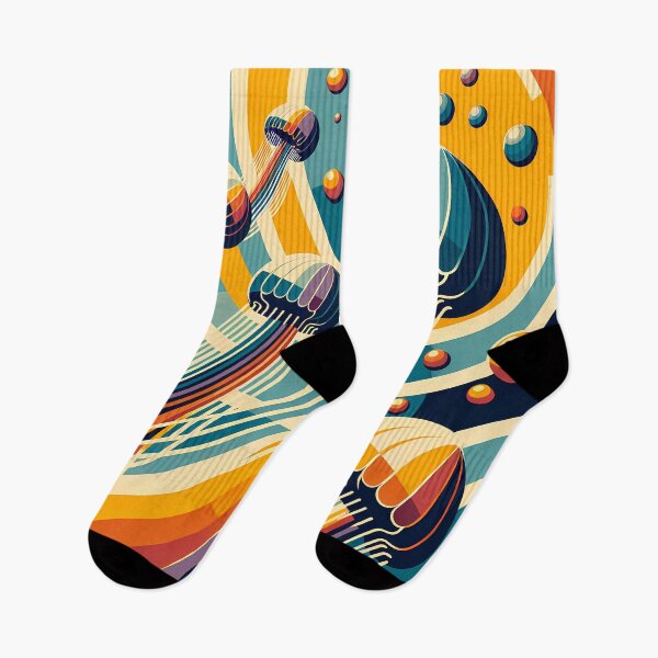 Item preview, Retro Jellyfish Gradient Waves designed and sold by InkSmithery.