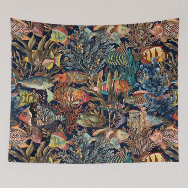 Item preview, Magic Underwater Wonderland Coral Reef Black designed and sold by artsandsoul.