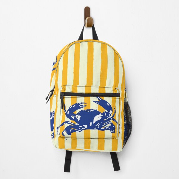 Item preview, Retro Coastal Crab Yellow Stripes Summer Vibes designed and sold by MaiZephyr.