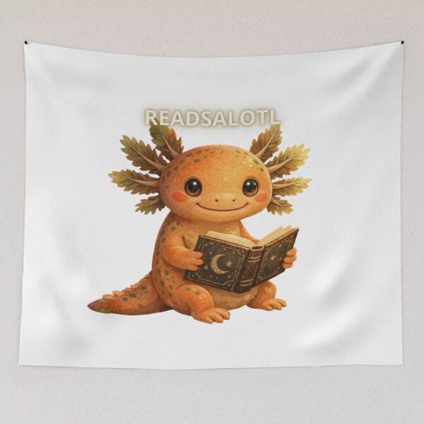 Item preview, ReadsALotl Cute Axolotl Reading a Book T-Shirt designed and sold by MerchlyMike.
