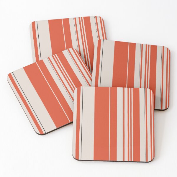 Item preview, Modern Red Vertical Stripes Pattern – Minimalist Beige Background Clean Line Design designed and sold by WildHugeDot.