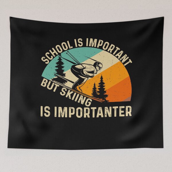 Item preview, Funny School But Skiing Is Importanter Retro designed and sold by KroghDs.