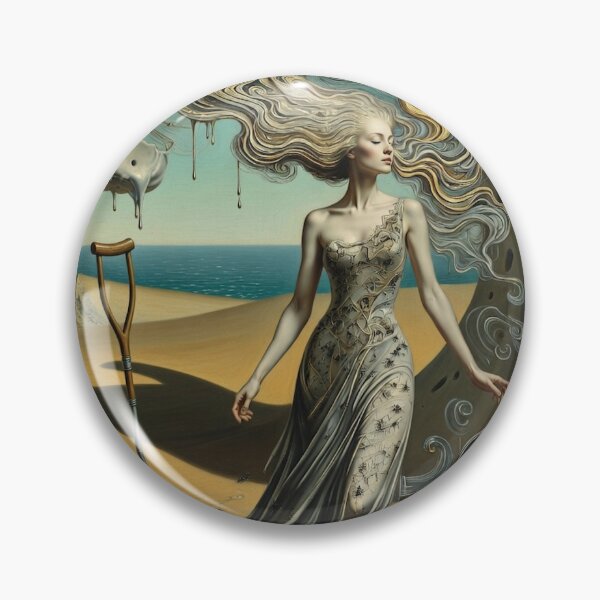 Item preview, Surreal Dreamscape Goddess - Melting Clocks, Ants & Floating Skull Fantasy Art designed and sold by David Brookes Digital.