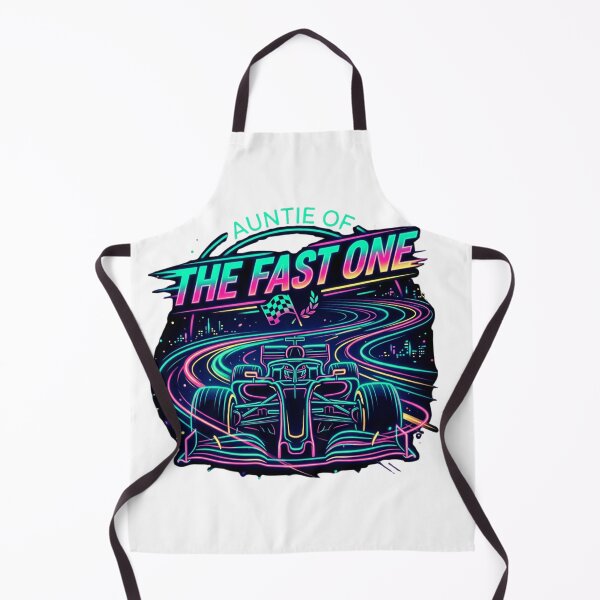 Item preview, Auntie of The Fast One Neon Race Car Retro Style T-Shirt designed and sold by MerchlyMike.