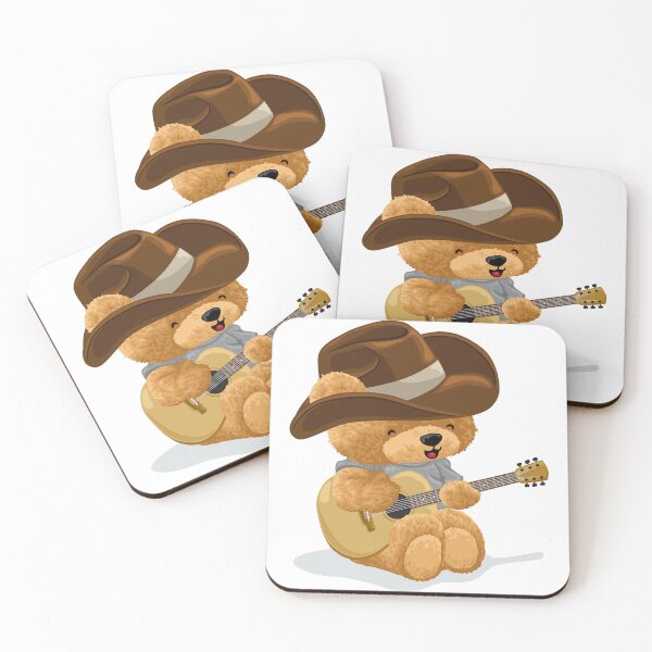 Item preview, Cowboy Teddy Bear Playing Acoustic Guitar designed and sold by Bhonard 21.