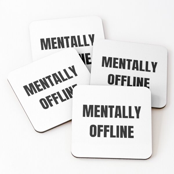 Item preview, Mentally Offline Funny Introvert Quote Minimalist Sticker designed and sold by MyTutina.