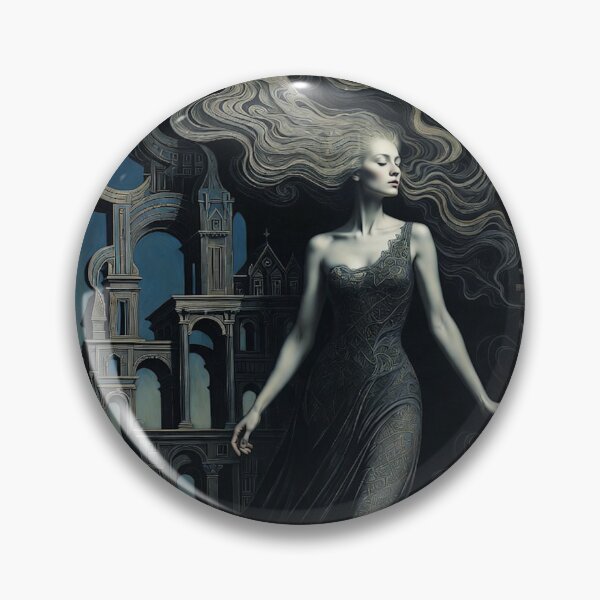 Item preview, Surreal Dream Goddess - Flowing Hair in Gothic Fantasy Architecture designed and sold by David Brookes Digital.
