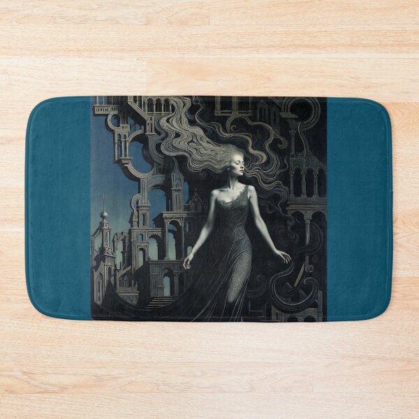 Item preview, Surreal Dream Goddess - Flowing Hair in Gothic Fantasy Architecture designed and sold by David Brookes Digital.