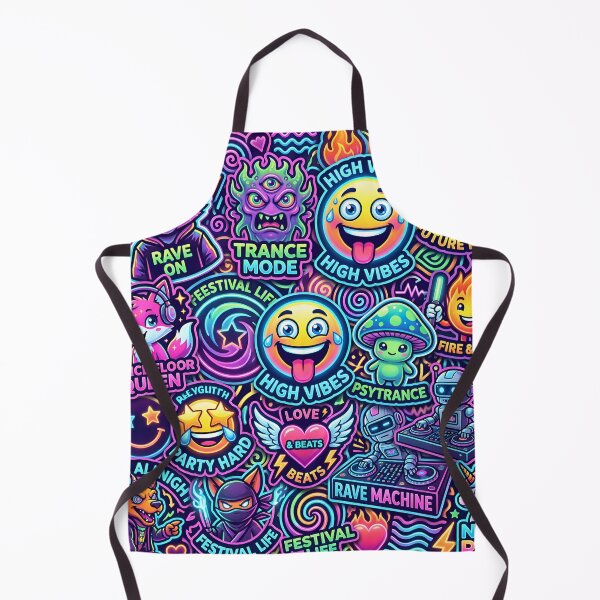 Item preview, Neon Festival Stickerbomb – Psychedelic Rave Chaos designed and sold by RH Design Lab.