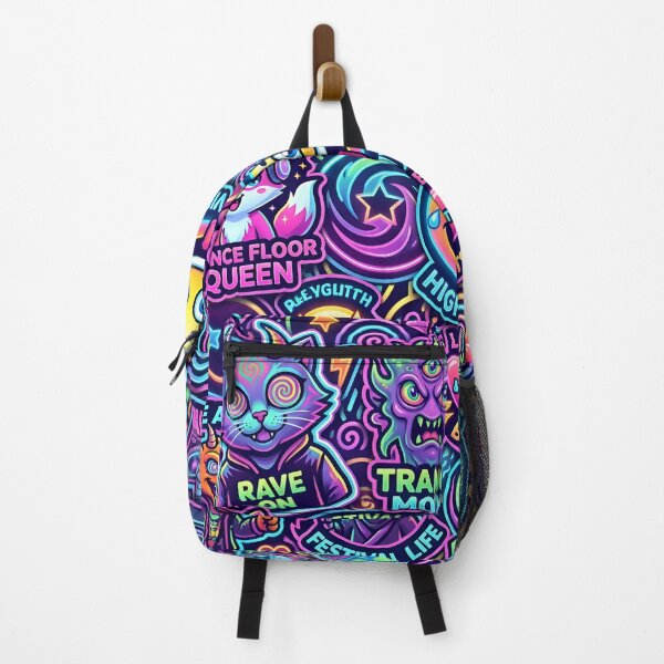 Item preview, Neon Festival Stickerbomb – Psychedelic Rave Chaos designed and sold by RH Design Lab.