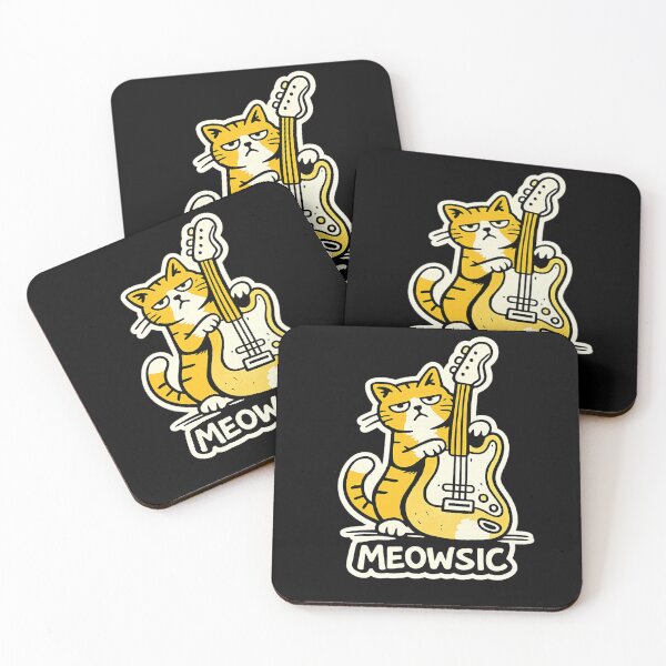 Item preview, Meowsic Cat Sticker, Funny Cat Guitar Sticker, Cat Music Meme, Music Humor Sticker, Cute Sarcastic Cat Sticker designed and sold by VibeOffline Studio.