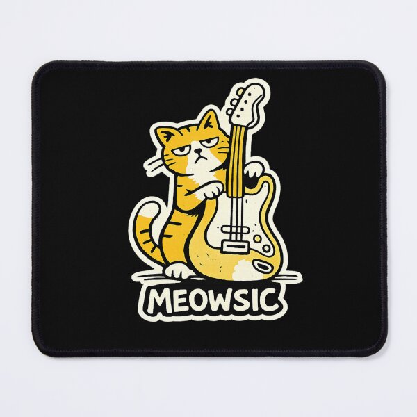 Item preview, Meowsic Cat Sticker, Funny Cat Guitar Sticker, Cat Music Meme, Music Humor Sticker, Cute Sarcastic Cat Sticker designed and sold by VibeOffline Studio.