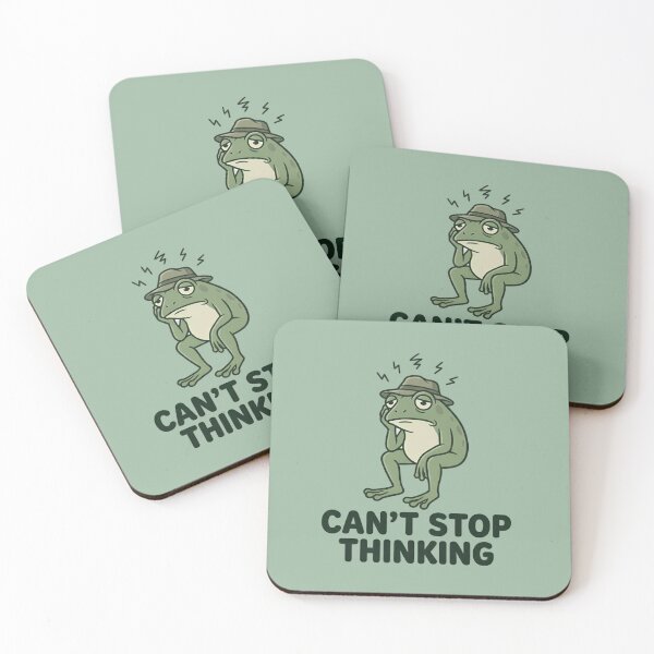 Item preview, Can’t Stop Thinking Frog Shirt – Funny Anxiety Overthinking Meme Tee designed and sold by ZyxDes.