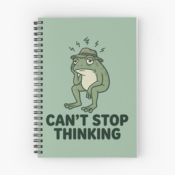 Item preview, Can’t Stop Thinking Frog Shirt – Funny Anxiety Overthinking Meme Tee designed and sold by ZyxDes.