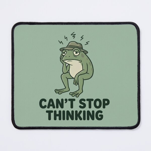 Item preview, Can’t Stop Thinking Frog Shirt – Funny Anxiety Overthinking Meme Tee designed and sold by ZyxDes.