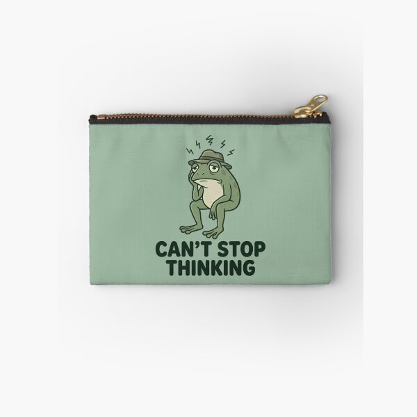 Item preview, Can’t Stop Thinking Frog Shirt – Funny Anxiety Overthinking Meme Tee designed and sold by ZyxDes.