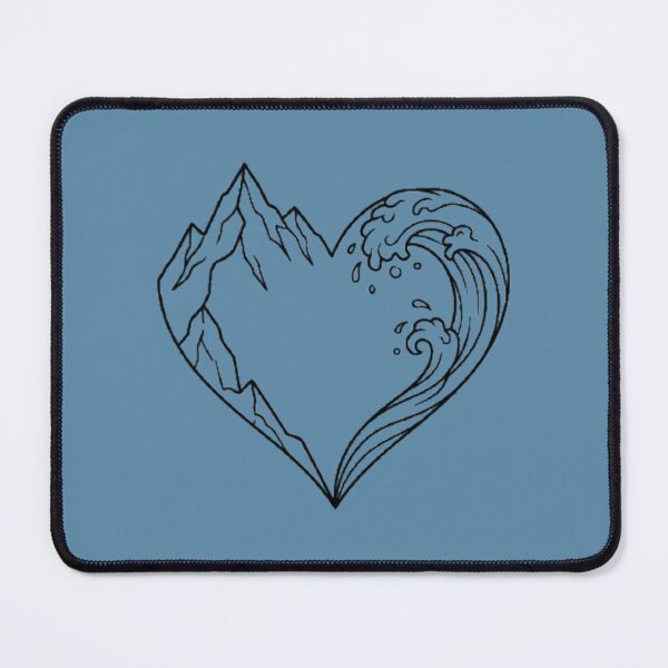 Item preview, Nature's Pulse: Mountain and Sea Heart Line Art designed and sold by MT-Hub | Cute Aesthetic Art, Stickers & Phone Cases.