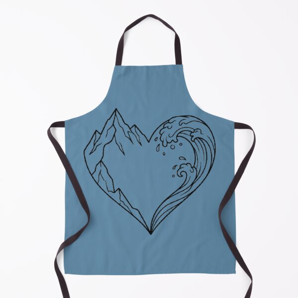 Item preview, Nature's Pulse: Mountain and Sea Heart Line Art designed and sold by MT-Hub | Art for Every Soul.