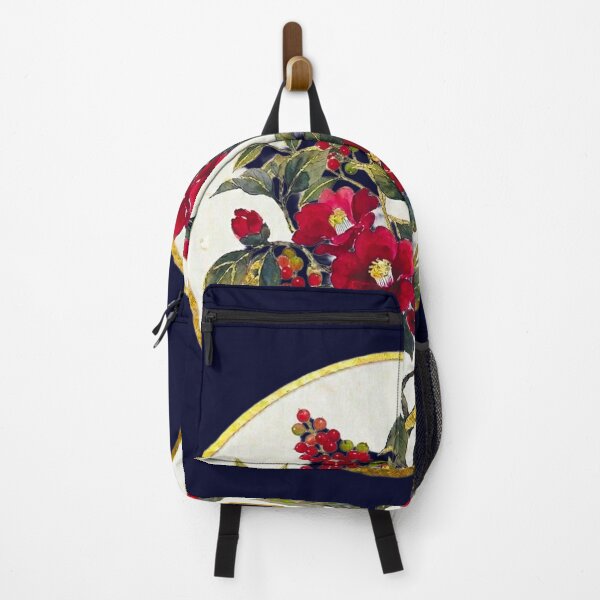 Item preview, Red Camellia and Golden Winter Berries - Traditional Japanese Art designed and sold by Kokeshidreams.