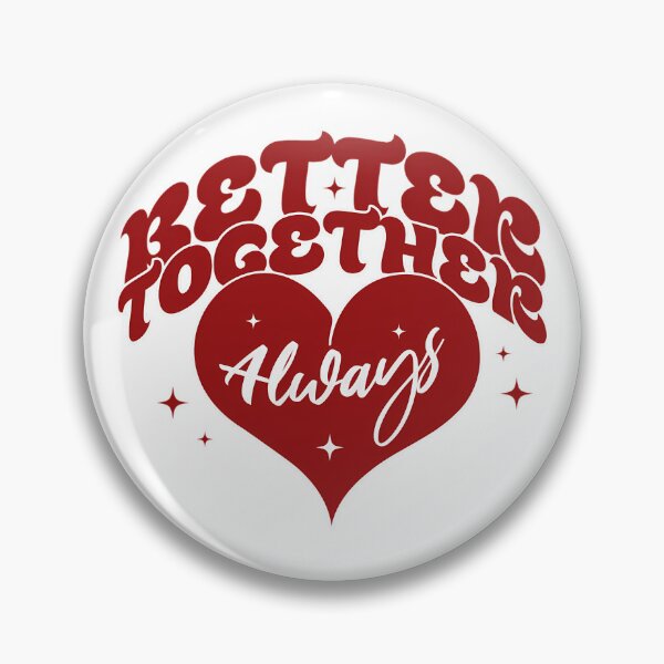 Item preview, Better Together – Heart Script Emblem designed and sold by tenstoriesshop.