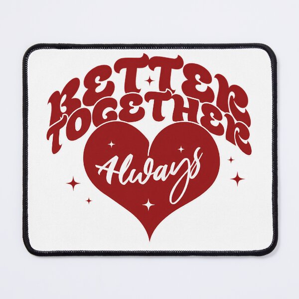 Item preview, Better Together – Heart Script Emblem designed and sold by tenstoriesshop.