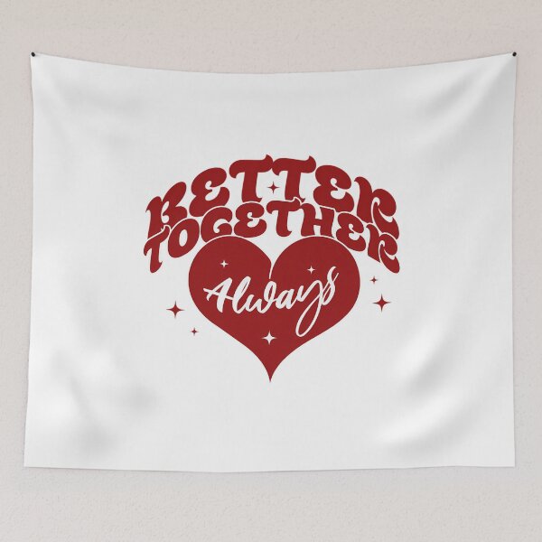 Item preview, Better Together – Heart Script Emblem designed and sold by tenstoriesshop.